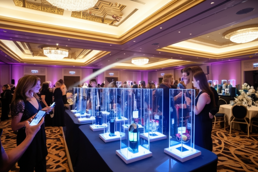 Hybrid Charity Auction Event showing both in-person and online components