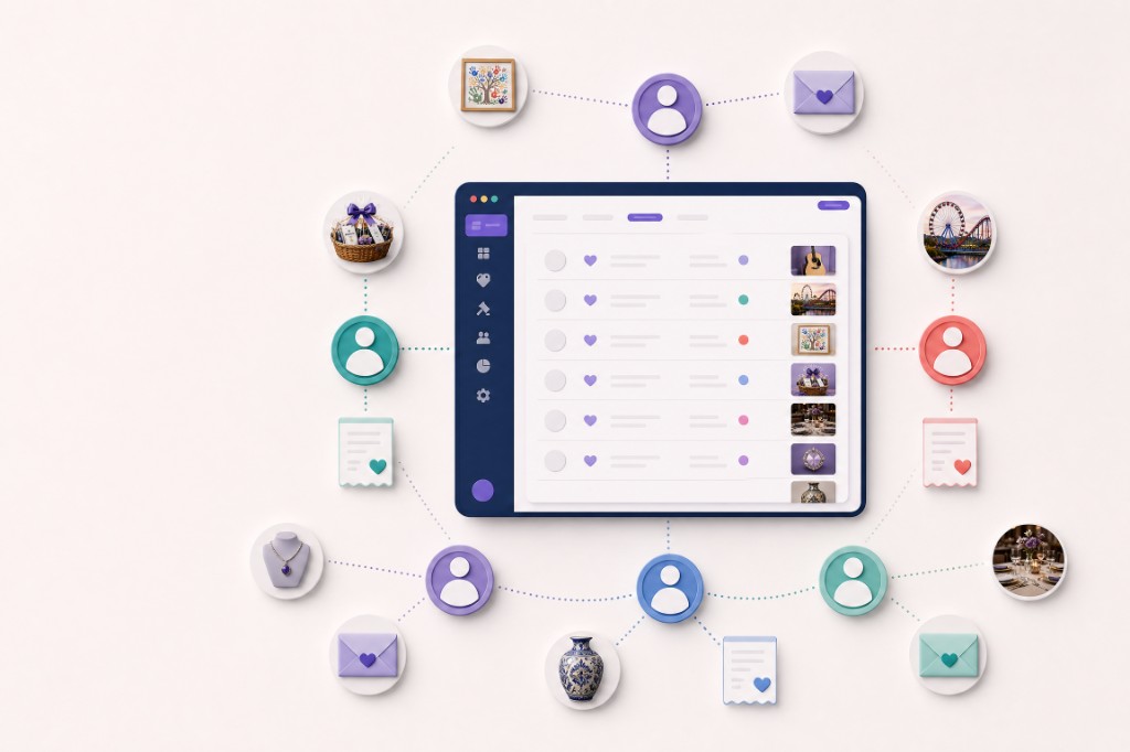 Auction dashboard connected to donors, items, and gift records in one place