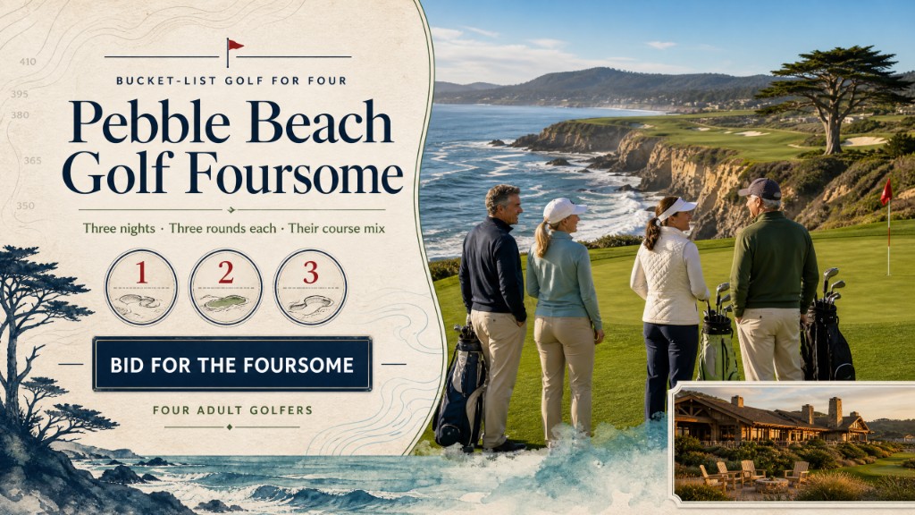 Pebble Beach Golf Foursome hero for four: three nights, three rounds, course mix
